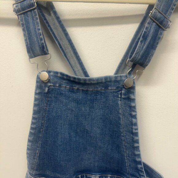 Evereve wide leg overall denim classic bib style 24 - Picture 6 of 13